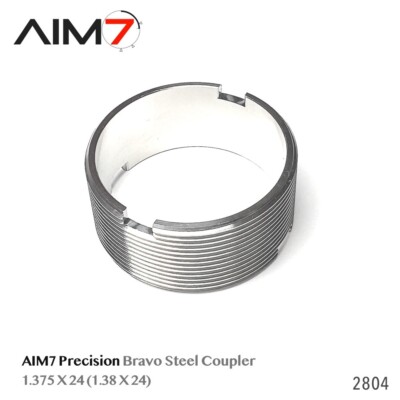 Aim7 Bravo Stealth 1.375×24 (1 3/8X 24) Steel Coupler ONLY Male to Male