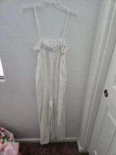 Flawless Women linen/Viscose  Pull On Retro Overall Wide Leg Size Small Ivory
