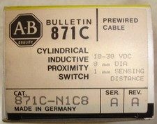 New Allen Bradley Cylindrical Inductive Proximity Switch 871C-N1C8 Same Day Ship