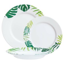 Luminarc Jungle Fever 18pc Opal Glass Flower Dinner Set Dinnerware Tableware