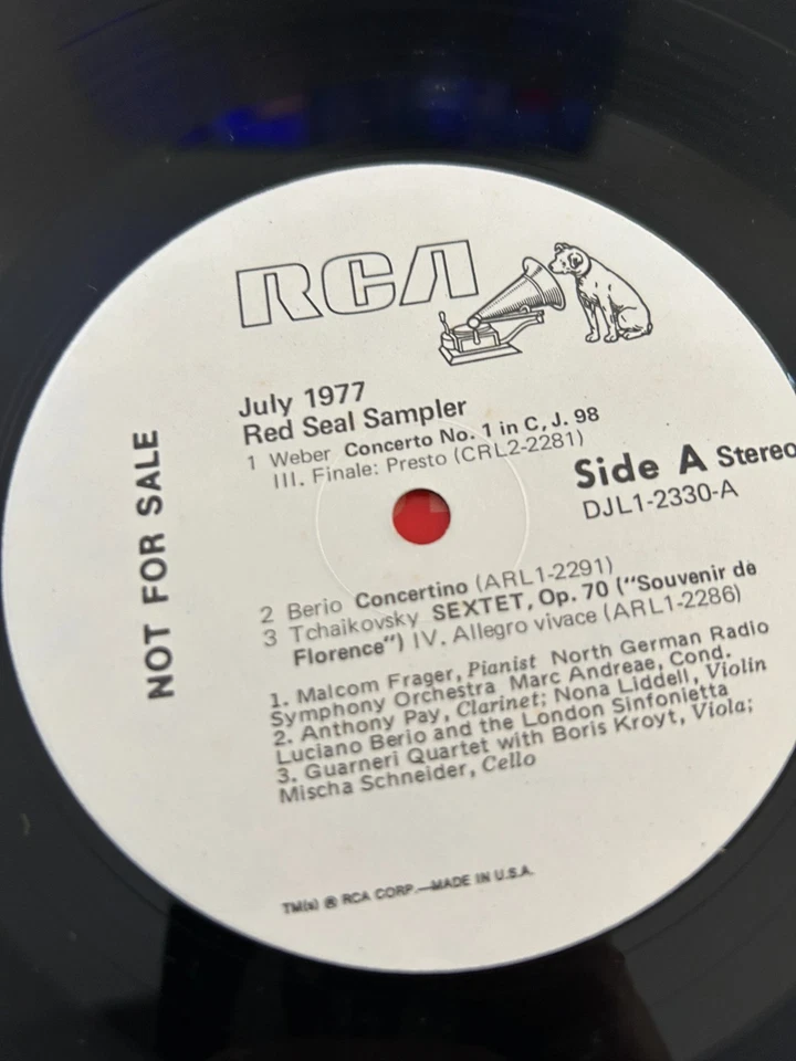 (USED) RCA RED SEAL JULY, 1977 PROMO SAMPLER-M1977LP WEBER/BERIO CONDUCT VG+ - Image 3 of 4