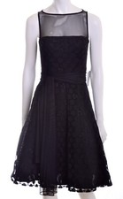 NWT JS BOUTIQUE ILLUSION NECK BLACK EVENING DRESS W BEADS, TULLE NETTING, SASH 4