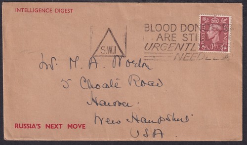 c 1952 Intelligence Digest "Russia's Next Move" Env + Enclosure; SWI Triangle Slogan - Bild 2 von 8