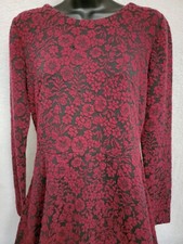 Ann Taylor LOFT Womens Dress Size 4 Burgundy Black Floral