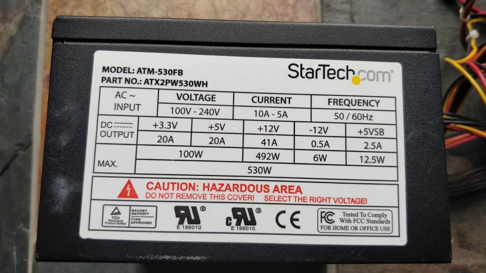 StarTech Model: ATM-530FB 530W PC Power Supply 20+4 PIN 240V UK - Image 2 of 4