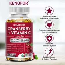 CRANBERRY+VITAMIN C Promotes Digestive Skin Bone Health Improve Immunity 30-120