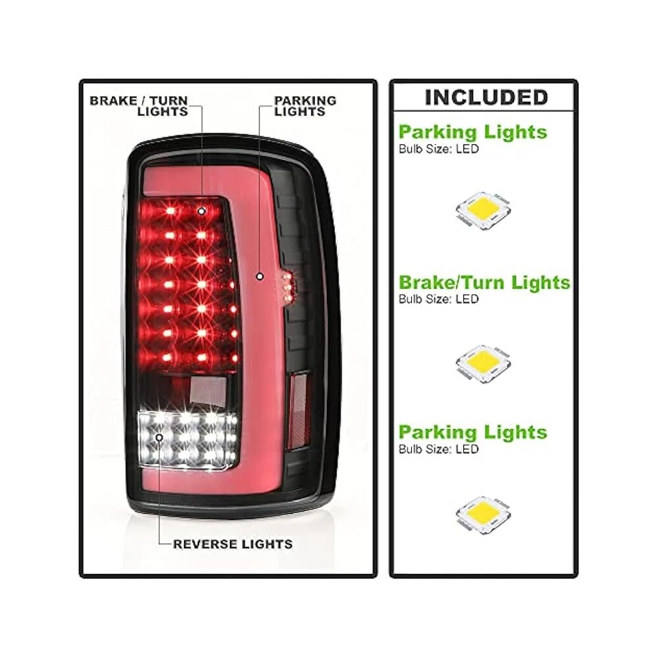 Par de luces traseras LED ACANII 2000,2006 Tahoe Yukon Suburban, izquierda y derecha Foto 2 de 4