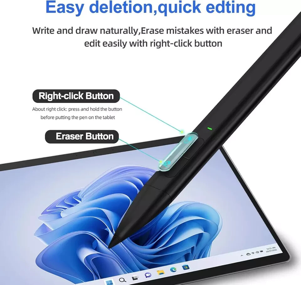 Slim Pen 2 for Microsoft Surface with 4096 Pressure, Eraser Slim Pen 2 for Microsoft Surface with 4096 Pressure, Eraser