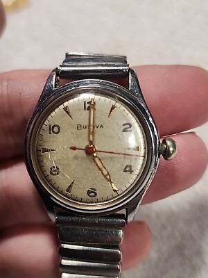 Vintage Bulova Automatic Watch Running Not Recently Serviced 30mm Stretch Band