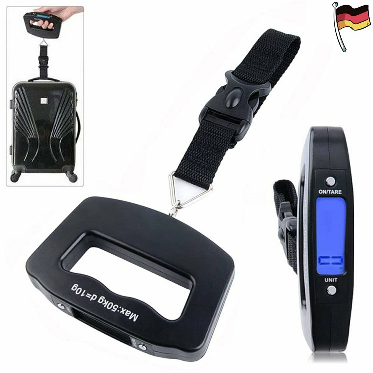 Bilancia Portatile ProDigital 40 Kg, Pesa Valigie E Pesca, Display LCD, Colori Assortiti