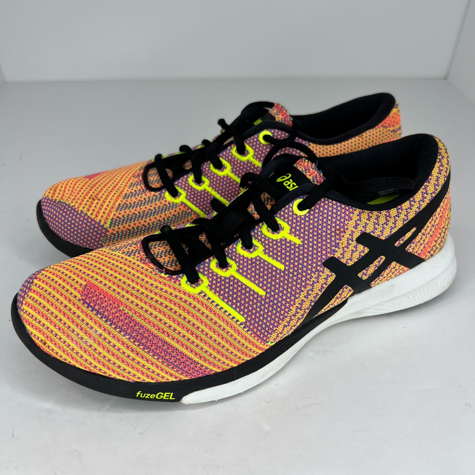 Asics Womens T879N Orange Fuze X Knit Synthetic Fiber Size 6.5 Running Shoes