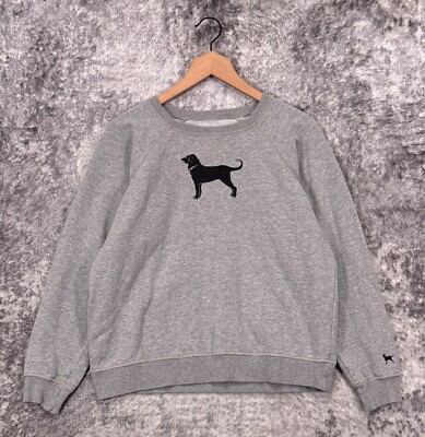 The Black Dog Sweater Small Womens Gray Graphic Crewneck Pullover  Sweatshirt