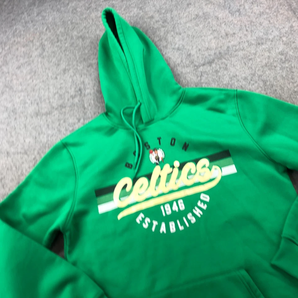 Boston Celtics Hoodie Mens Medium Green Fleece Logo Graphic NBA Basetball - Image 3 of 4
