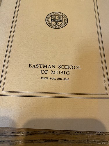 Vintage 1947-1948 Eastman School of Music Official Bulletin University of Rochester - Bild 2 von 8