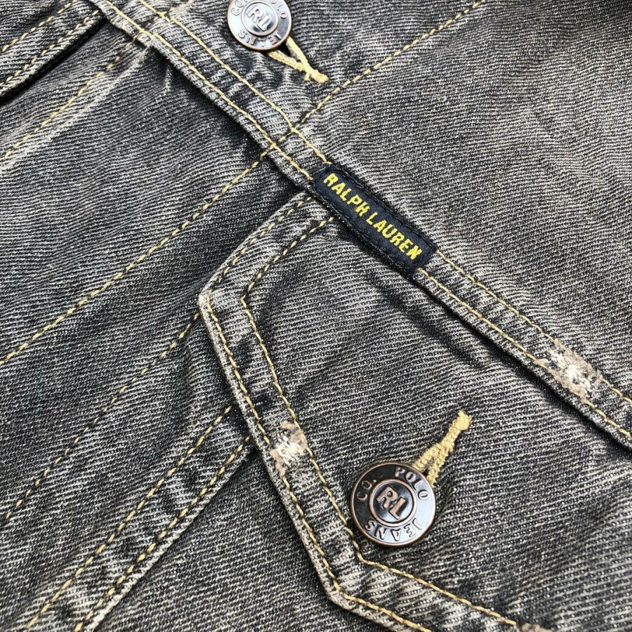 Vintage RALPH LAUREN POLO JEANS Denim Jacket Washed black