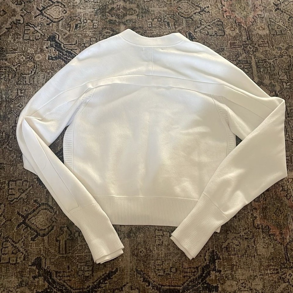 Athleta Advantage Sweater Size S Small Bright White 532545 Zipper