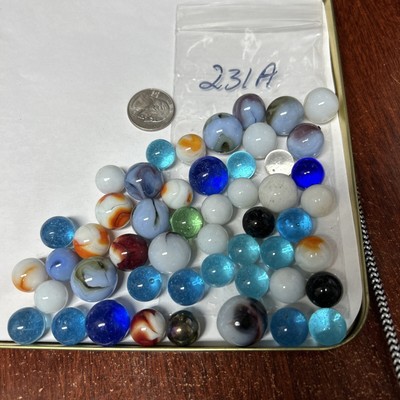 Vintage Marbles Lot Of  50 Different Sizes Unique Lot 231A