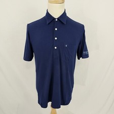Criquet Men's Pocket Polo Shirt Pima Cotton Stretch Logo Dark Blue Medium