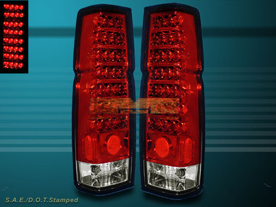 FOR 1986-1997 NISSAN HARDBODY PICKUP / D21 RED CLEAR LED TAIL