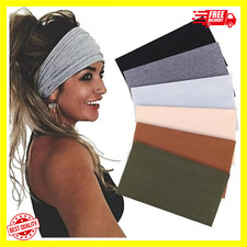 6 Packs Wide Headbands for Women Stretch Fashion Headband Hair Band Turban Spor
