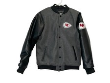 Kansas City Chiefs Youth NFL Ultra Game Varsity Jacket Blk/Gray - Size 14-16