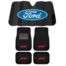 New Red Ss Racing 4pc Carpet Car Truck Floor Mats Ford Black Auto Sunshade New Red Ss Racing 4pc Carpet Car Truck Floor Mats Ford Black Auto Sunshade