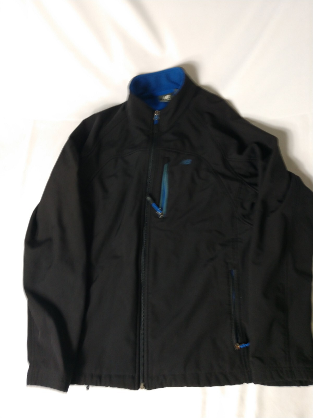 New Balance Men's Black Shell/Blue Fleece Lined Jacket Sz. Medium