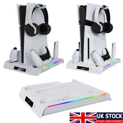 PWR PS5 Vertical Cooling Fan Stand Dock Controller Charger Station For Playstation 5