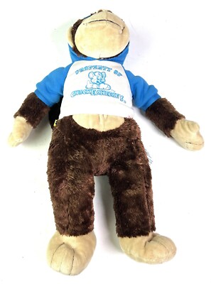 Build A Bear Plush Monkey 18  Brown Smiling Chimpanzee W Chuck E Cheese Shirt