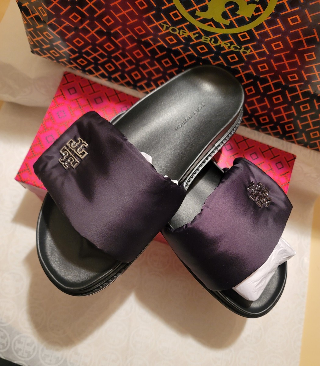 【TORY BURCH 】Britten Anatomic Lug サンダル在庫確認願います TORY BURCH BRITTEN ANATOMIC LUG LOGO/LEATHER SANDAL IN BLACK
