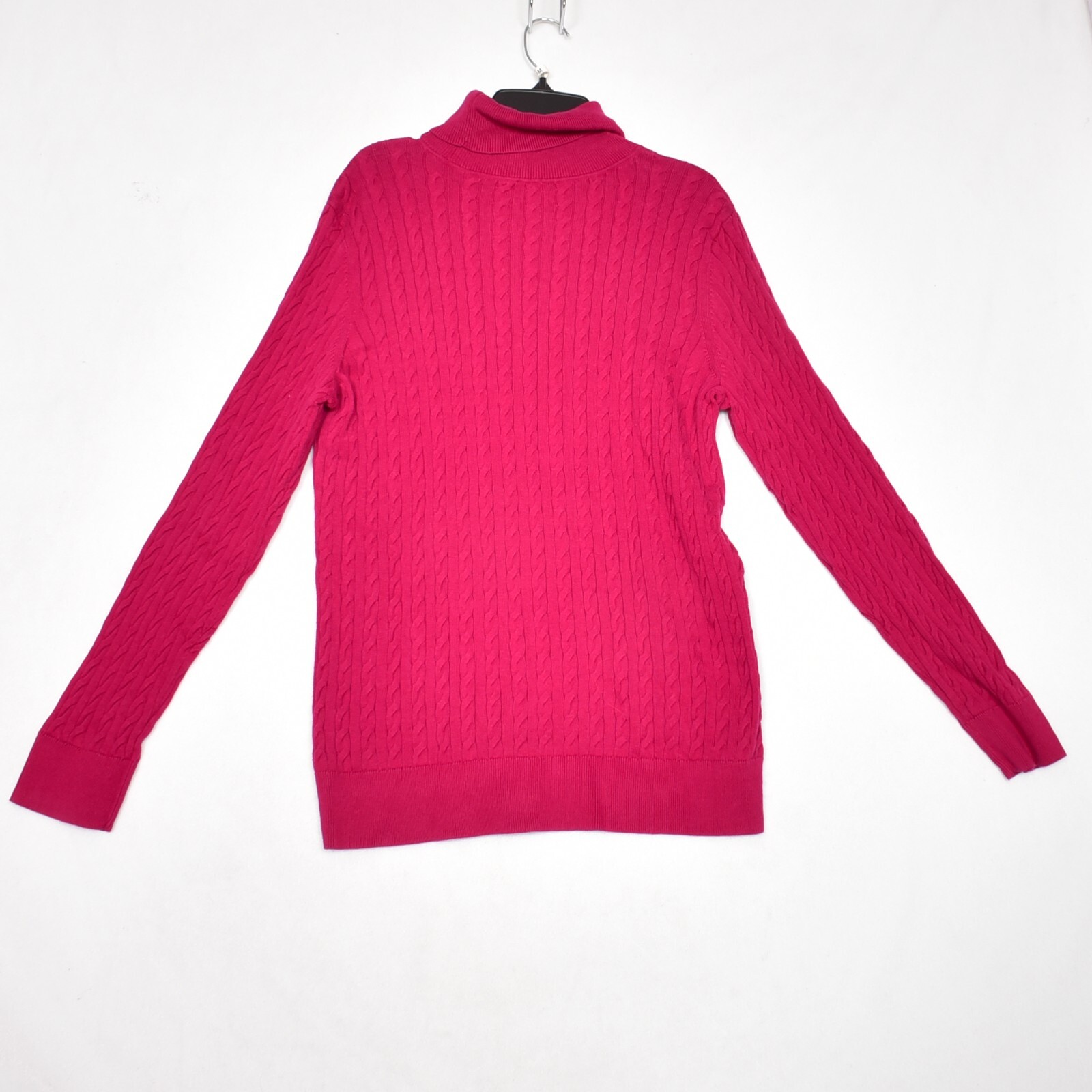 Talbots Petites Women’s Solid Pink Cable Knit Coz… - image 5