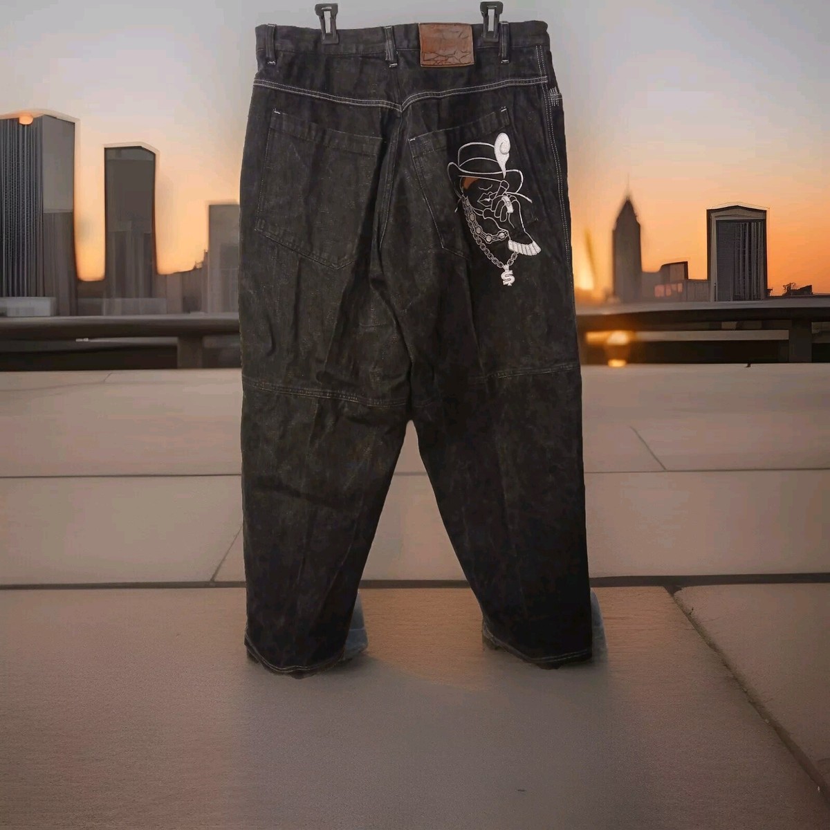 【in a row】Bite Vintage Wide Denim Vintage Diss Jeans 38x34 Wide Leg Y2K BAGGY Graphics Skater