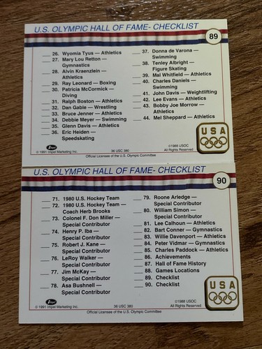 1991 Impel Olympic Hall of Fame set of 90 US Hockey Team, Jesse Owens, Sugar Ray - Picture 12 of 12