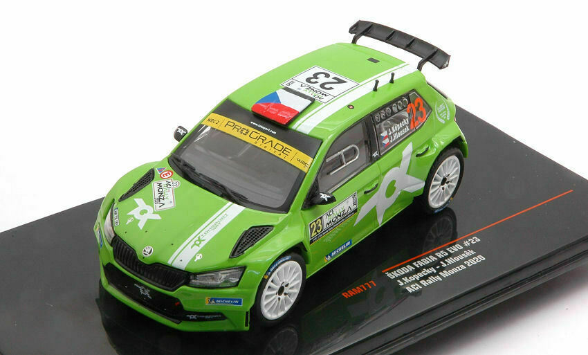 Voiture miniature Skoda Fabia R5 Evo Rallye Monza 2020 de collection Ixos à échelle 1/43