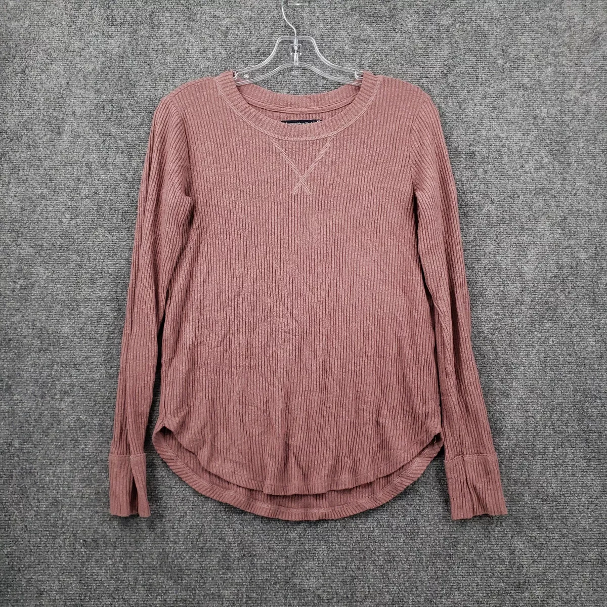 Abercrombie Fitch Thermal Shirt Womens XS Pink Pullover Long