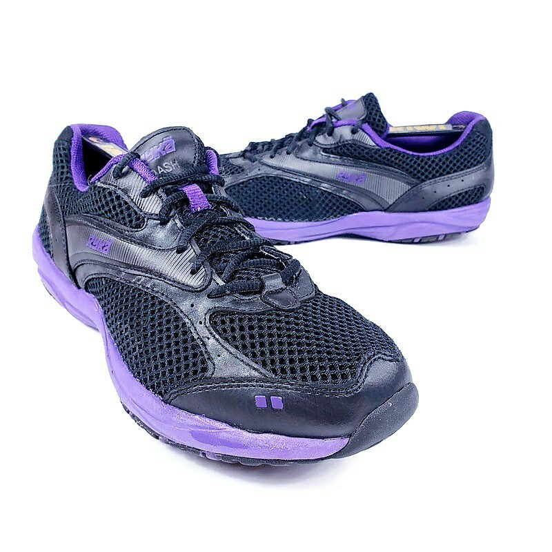 Ryka Dash Ortholite Black Purple Women's Athletic Running Track Shoes