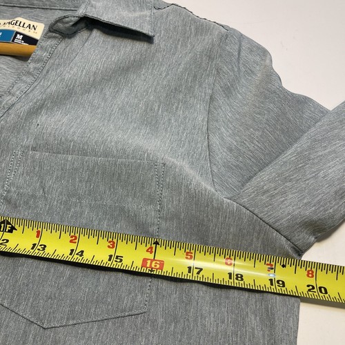 Magellan Outdoors Fish Gear Shirt Womens Medium Gray Green Roll Tab Sleeve Read - Picture 6 of 12