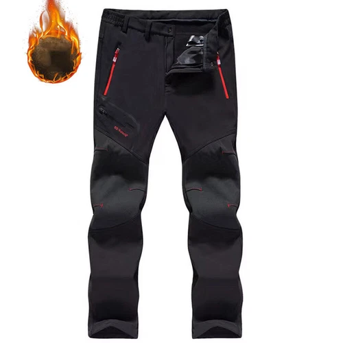 Herren Gefütterte Cargo Lange Hose Outdoor Wandern Ski Schnee Winter Warm Hose - Bild 5 von 8