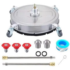 18" Pressure Washer Surface Cleaner with 4 Wheels 4000 PSI Power Washer Deck