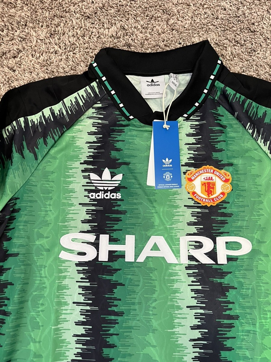 Manchester United Jersey 90 Goalkeeper Soccer Shirt Adidas Size-M