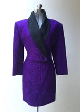 Vintage 1980's Angelo Tarlazzi Purple Jacquard Suit