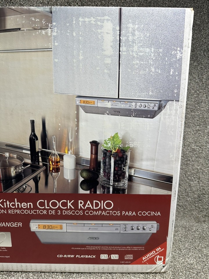 NEW Sony ICFCDK70 Under Kitchen 3 CD Disc Clock Radio AM FM Stereo eBay