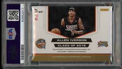 2019 Panini Chronicles Playoff #HFAIV Allen Iverson Auto #44/49