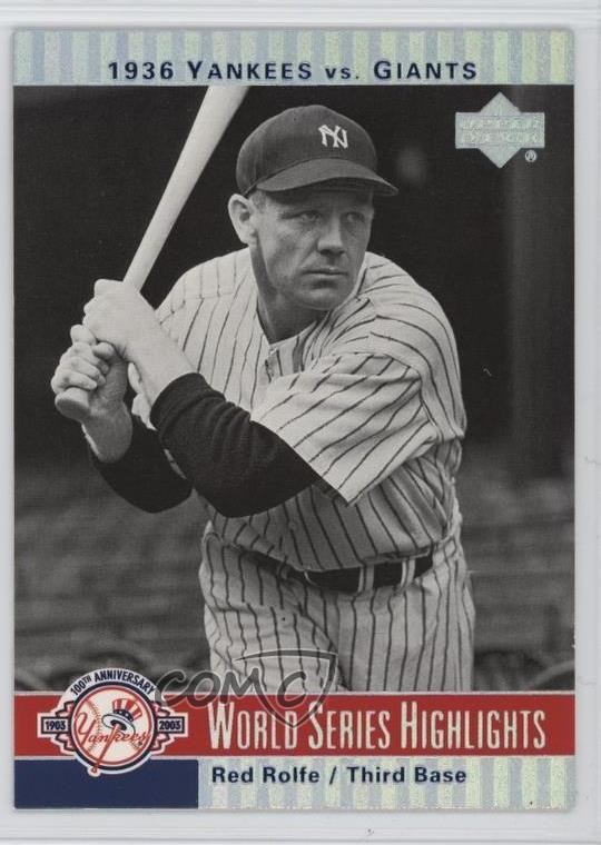 2003 Upper Deck New York Yankees 100th Anniversary Box Set Red Rolfe #5 rs2