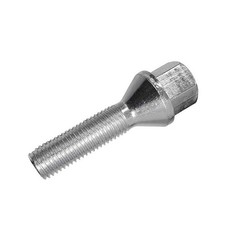 1x Radschraube M12x1,5 40mm Kegelbund 60° Silber für Skoda, Citigo, E-Citigo