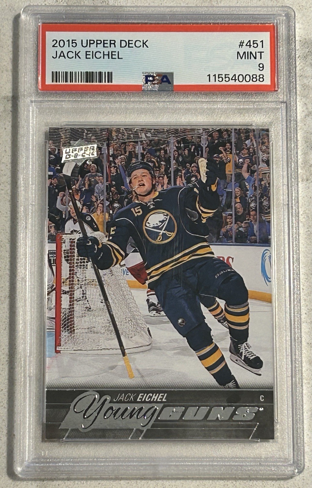 2015-16 Upper Deck Series 2 Young Guns PSA 9 Jack Eichel #451