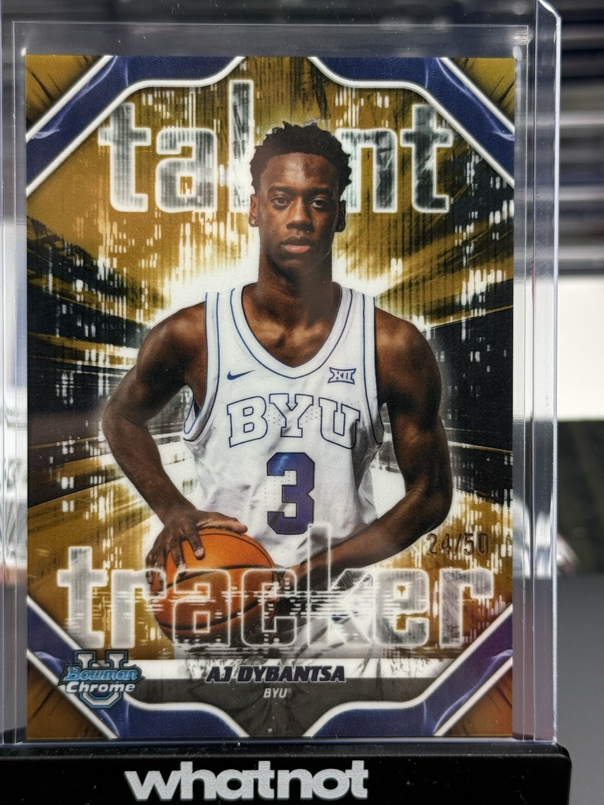 2025-26 Topps Bowman Basketball #TT-1 AJ Dybantsa Talent Tracker Gold 24/50