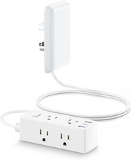 Flat Extension Cord with Outlet Cover Flat Plug Power Strip with 6 Outlets and