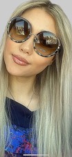 New Calvin Klein 56mm Round Gradient Oversized Women's Sunglasses