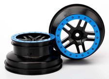 Traxxas 1/10 Slash 2WD BL-2s  SCT SS Beadlock Style Wheels, Black/Blue, 2WD/4WD